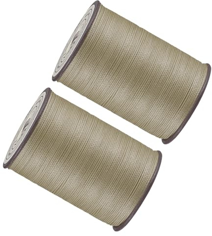 Kozelo 2 Stück Nähgarn, 125m (137 Yards) Ledergarn, Jeansgarn DIY, Khaki