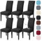 Alishomtll Stretch Stuhlhussen 6er Set Universal Moderne Jacquard Wasserdicht Stuhlbezug Schwingstuhl Elastische Hussen Abnehmbare Stuhlüberzug für Esszimmer Küche Bankett Hochzeit (Schwarz, 6 Stück)