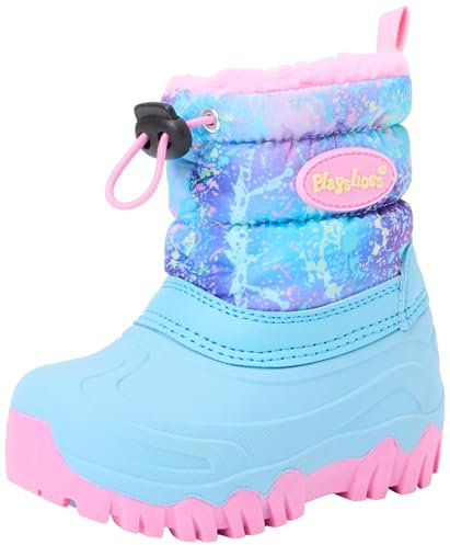 Playshoes Winter-bootie Regenbogen Unisex Kinder Schneestiefel, Türkis Regenbogen, 32/33 EU