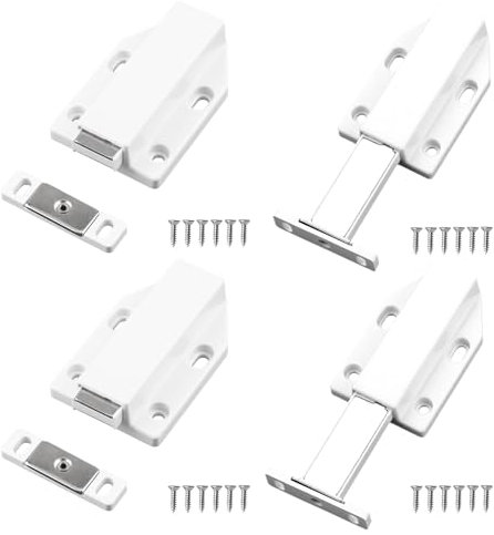 Push to Open Door Catches,4PcsCabinet Magnetic Latches,Cupboard Push Latch Release,Kitchen Drawer Closer,Rv Door Damper,Large Wardrobe Closure,No Knobs Design,Easy Installation,Ideal for Cabinet