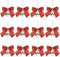 12 Pcs Mirror Disco Balls,Mini Disco Balls with Ribbon Bow for Christmas Tree Decor,Newest Christmas Baubles for XMAS Holidays Party New Year Wedding Decor(Red)