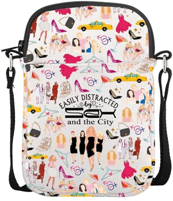 AKTAP Sex City TV Show Merchandise Gifts Romantic Comedy TV Series Mini Crossbody Bags Satc Merch Carrie Umhängetasche, beige, 32 * 37cm