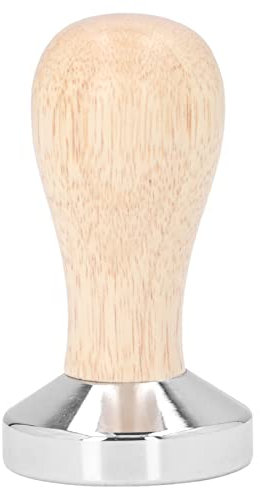 Coffee Tamper, 49mm/51mm Espresso Tamper Espresso Hand Press Stainless Steel Coffee Tamper Flat Base Espresso Press with Wooden Handle for Coffee Grounds (49mm)