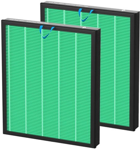 Vital 100S Toxin Absorber Replacement Filter for LEVOIT Vital 100S Air Purifier, 3-in-1 H13 Ture HEPA and High-Efficiency Activated Carbon Filters for Vital 100S-P, Vital 100S-RF-TX, Green 2Pack