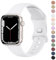 Strap for Apple Watch Straps 42mm 41mm 40mm 38mm for Women Men, Soft Silicone Sport Band for iWatch Series 10 9 8 7 SE 6 5 4 3 2 1 Ultra (White,38mm/40mm/41mm/42mm(Series 10))