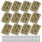JJWNMLL 12 pcs Retro Door Hinges 2 inch Folding Butt Hinges Thickened Timber Door Hinge with 74 PCS Antique Hinge Screws for Home Furniture Hardware Cabinet Closet Drawer Wood Box
