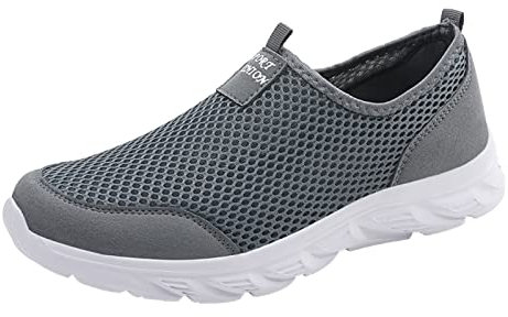 Herren Walkingschuhe Atmungsaktive Sportschuhe Outdoor Traillaufschuhe Leichte Mesh Schuhe Sneakers Slip On Turnschuhe Freizeitschuhe StoßDäMpfung Fitnessschuhe Laufschuhe Mit Rutschfester Sohle
