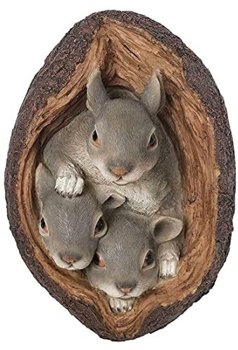 Veesper Baum Eichhörnchen Figuren, Eichhörnchen Polyresin Skulptur Baum Hugger Statue Baumkunst Dekoration Garten Hof Handwerk Neuheit Gartenverzierung für Gartendekoration