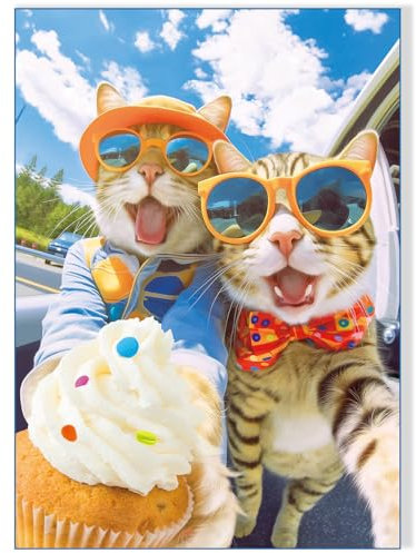 fishwisdom 1000 Teile Puzzle für Erwachsene und Jugendliche und Kinder, Familie, Happy Time Cats' Selfie