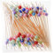 OHREN 100 Pièces Piques à Cocktail en Bois, Cure-Dents à Cocktail, Piques à Canapés pour Finger Food, Décoration de Fête (Cœur Coloré)