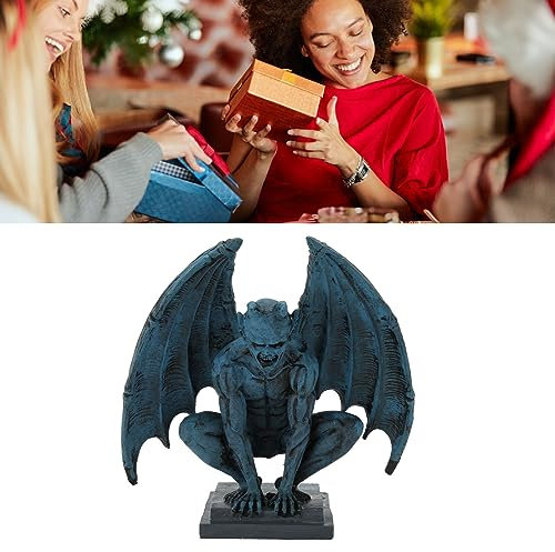 Lifelike Decorative Resin Sculpture, Gothic Gargoyle Statue Ornament for Home Garden Yard Decor Halloween Figurines