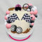 Rosa Schwarz Dirt Bike Kuchendekoration Motocross Motorrad Party Dekorationen Motorradmann Geburtstags Dekoration für Dirt Bike Babyshower