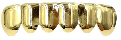 Gold Plated Tooth - Gold Plated Hiphop Tooth | Brace Caps Brace Teeth, Copper Caps Party For Cosplay Costumes, Portable Christmas Mouth