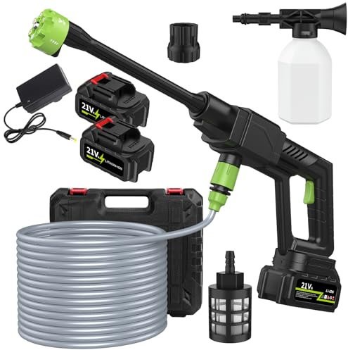 Nettoyeur Haute Pression sans Fil 300W, Mini Machine à Laver Portable Rechargeable avec Batterie, Nettoyeur Haute-Pression pour Voitures, Sols, Jardin et Terrasse