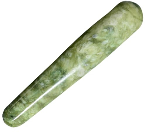 Grüner Jade Akupressurstab Tragbar für Körper und Gesicht Massage | Ergonomisches Design, Gua Sha Werkzeug, Glatte Oberfläche, für Entspannte Anwendung Unterwegs