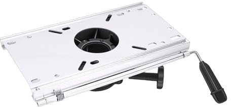 Oreilet Aluminium-Bootssitzsockel, Bootssitzschieber mit Griff, Arretierbare Sitzhalterung, 5,51 Zoll Vorne Hinten Verschiebbare Sitzschiene für Sockelpfosten 2-7/8 Zoll Durchmesser