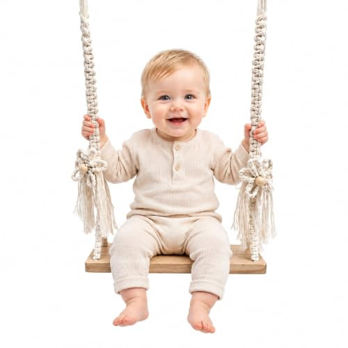 Babyschaukel Neugeborenen Fotografie Requisiten Schaukel, Neugeborenen Fotografie Requisite, Rustikales HäNgendes, Sitzstangen Handgefertigt Holz Bett Foto Requisite (Weiß)