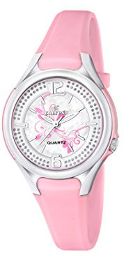 Calypso Femme Montre à Quartz avec Cadran argenté, Affichage analogique et Bracelet en Plastique Rose k5575/2