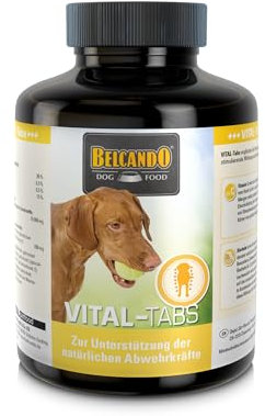 BELCANDO VITAL-Tabs für Hunde 120 Stück, Immunsystem Tabletten, Abwehrkräfte stärken, Nahrungsergänzung für Hunde mit Bierhefe und Vitamin C, Made in Germany