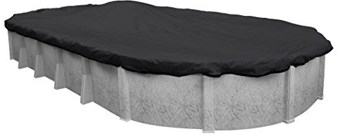 Pool Mate 382141-PM Schwarze Netz-Winter-Poolabdeckung für ovale oberirdische Schwimmbäder, 6,4 x 12,5 m, ovaler Pool