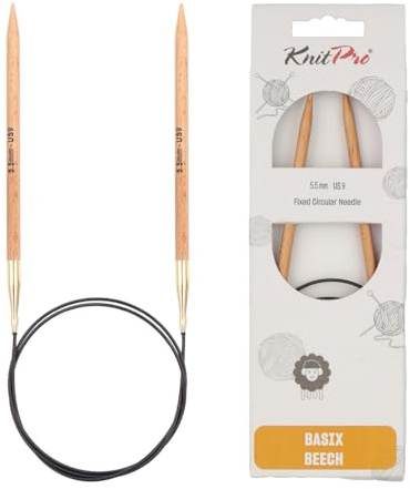KnitPro Basix Beech Fixed Circular Needles 47 (120cm) | 5.50mm