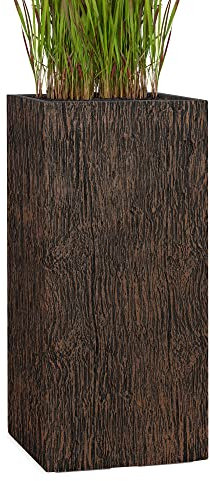 Pflanzwerk® Pflanzkübel Tower Wood Braun 50x23x23cm *Frostbeständig* *UV-Schutz* *Qualitätsware*