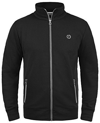 !Solid SDBennTrack Herren Sweatjacke Cardigan Sweater mit Reißverschluss Stehkragen Reißverschlusstaschen Label-Details Baumwollmischung Regular fit, Größe:M, Farbe:Black (9000)