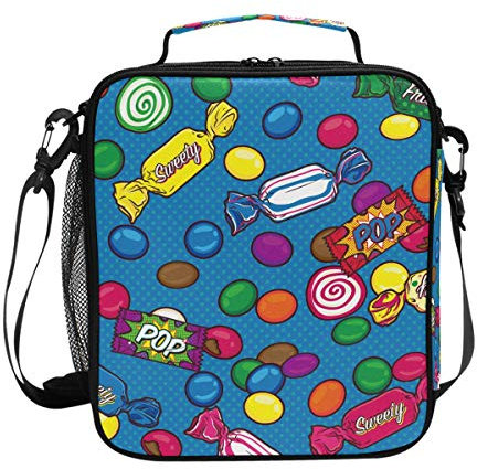 Colorful Candy Pop Comic Lunchbox, wiederverwendbar, isoliert, für die Schule, für Frauen und Kinder