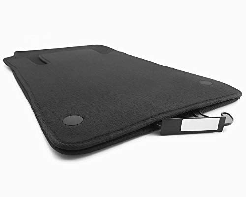 Fußmatten passgenau für Mercedes SLK (2004-2011) R171 AMG Premium Velours Automatten Original Qualität Autoteppich Schwarz 2-teilig Nubukleder Glatt
