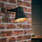 Lightbox dekorativer Wandstrahler - Industrial Wandspot mit schwenkbarem Kopf - Metall/Holz aus der kanadischen Schwarz-Pappel - in Schwarz/Braun