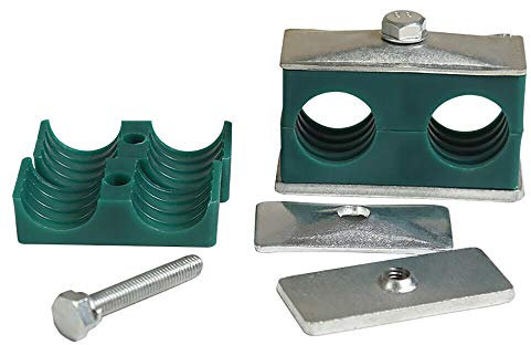 Hydraulische Rohrschelle 2 Stück Kunststoff-Rohrschellen Twin/Double Standard metrische Schlauchschellen für 18 mm Außendurchmesser Rohr