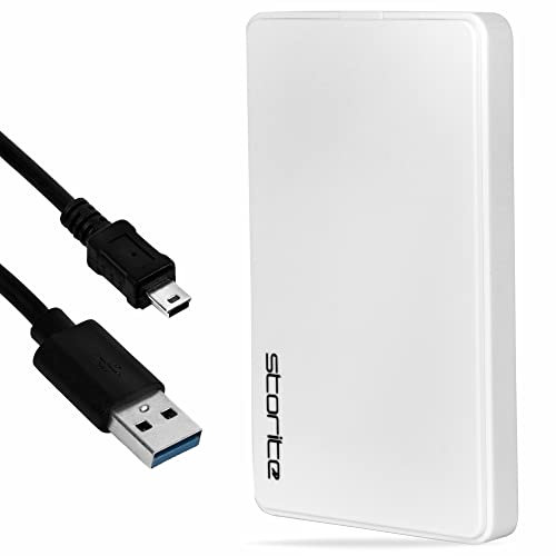 Storite Disque Dur Externe Portable 160Go avec USB 2.0, Transfert de données Ultra Rapide, Disque Dur Compact Compatible avec PC, Mac, Windows, Ordinateur de Bureau (Blanc)
