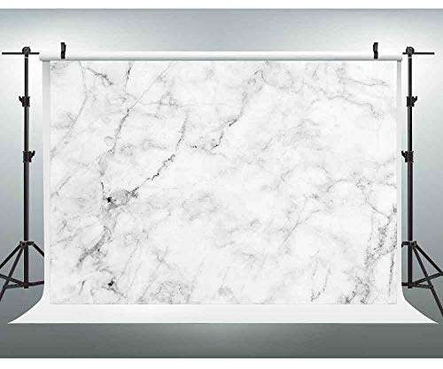 EOA 7(W) x5(H) FT Marble Texture Backdrop White Gray Marble Nature Stone Color Photography Background Food Jewelry Cosmetics Makeup Photographer Professional Photo Shoot Studio Prop