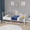 Panana White Single Metal Sofebed Frame with Under Bed Guest Trundle Daybed For Adults & Kids