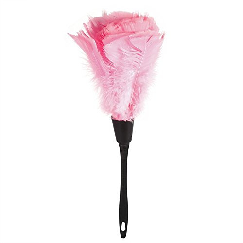 Turkey Feather Duster - 5 Colors Soft Turkey Feather Duster Brush Home Furniture Car Cleaning Tools Easy to Use Handle with Hole(Pink)