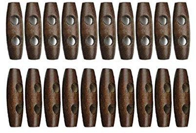 Knebelknöpfe aus dunklem Holz, 20 Stück, 30 mm, zum Nähen, Scrapbooking, Verzierungen, Basteln, Shabby Chic, Stricken, 20 Stück