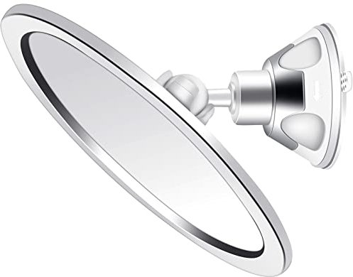 Watkings Fogless Rasierspiegel Duschspiegel, 360 Grad Spiegel mit saugnapf Kosmetikspiegel, Beschlagfreier Badspiegel Schminkspiegel für die Dusche