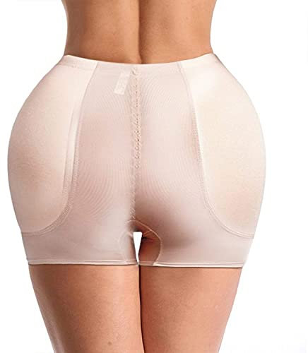 Jokerzi Damen Push Up Unterhose - Frauen Hüftpolster High Waist Trainer Shapewear Körper Bauch Shaper Fake Ass Butt Lifter Booties Enhancer Lifter Oberschenkel Trimmer,Aprikose,S
