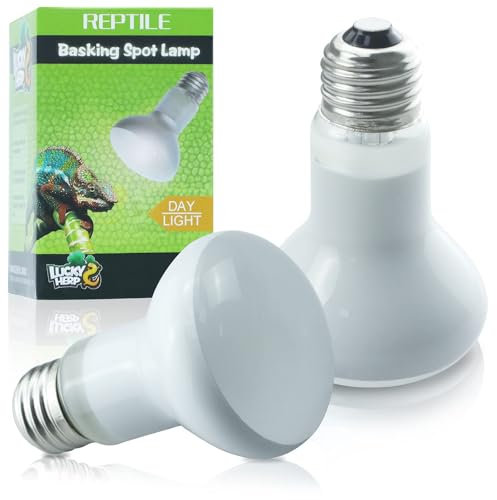 LUCKY HERP Reptilien Wärmelampe 25W-2er-Pack, Wärmelampe Terrarium Schildkröten Basking Spot, E27 Heizlampe für Reptilien, Schildkröten, Hühner, Bartagamen, Hunde