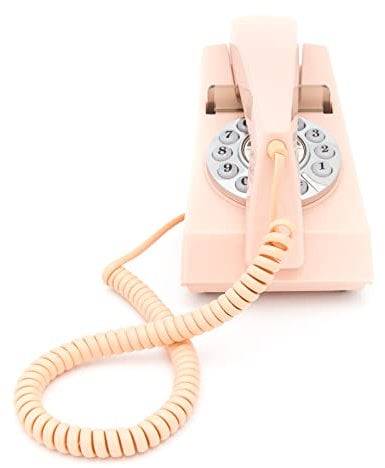 GPO Trim Telefono Fisso, con Filo, Quadrante con Tastierino e Suoneria a Campanello Autentica, per Casa e Hotel - Rosa