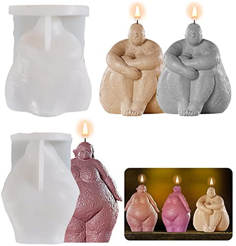 TROYSINC Körper-Kerzen-Form,2 Stück Plump Frauen Körperkerzen-Form,Fett Weibliche Körperform, Epoxid Menschliche Form,Körperständer Ornamente Harzform,3D Kerzenherstellung Seifenform
