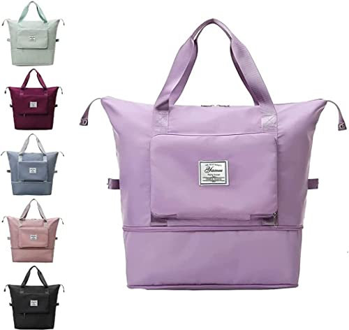 YAMEE Reisetasche Faltbare mit großer Kapazität, Tragbar Reisetaschen, wasserdichte Sporttasche mit Nassfach, Weekender-Tasche mit erweiterbarem Platz, Sporttasche Oxford-Stoff-Reisetasche