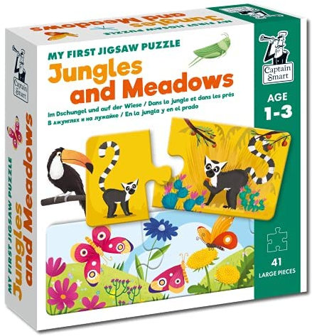 Captain Smart Mein erstes Puzzle Dschungel und Wiesen Puzzle-Spiel 41 große Teile Kinderpuzzle Für Mädchen & Jungs Spiel für Puzzle, Lernspielzeug, Geschenke für Kinder von 1-3 Jahren