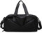 BONVEN Sporttasche für Damen, trocken, nass, getrennt, mit Schuhfach, wasserdicht, große Reisetasche, Schwimmen, Handtasche, Schultergurt für Fitnessstudio, Yoga, Schwimmen, Reisen, schwarz, S