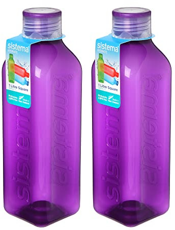 Online Kitchenware Sistema Square 1L Bottle Purple Set of 2