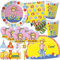 Carpeta 104-tlg. Party-Set * Conni * für Kindergeburtstag mit Teller + Becher + Servietten + Sticker + Einladungen + Tischsets + Luftschlangen + Luftballons | Freundin Mädchen Kinder Geburtstag Deko