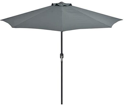 INLIFE Balkon-Sonnenschirm mit Alu-Mast Anthrazit 270×135 cm Halbrund