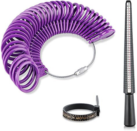 Baguier Mesure Doigt Français,RUNEAY Mesure Taille Baguer Plastique pour Mesurer Taille Doigts pour Bagues Tailles,avec Tailles Américaines Anglaises et Européennes