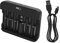 EMOS Chargeur de Batterie NiMH, NiCd pour 6 Batteries, Chargeur Rapide 500 mA pour 1-6 Piles AAA, AA, C, D, 9 V, avec câble USB-C, Affichage LED, Protection de la Batterie, Fonctions de sécurité