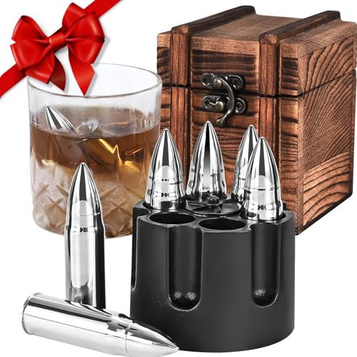 Whiskey Stones Set, Reusable Ice Cubes for Whiskey, Chilling Without Dilution, Whiskey Gift Sets for Men, Perfect Santa Gifts, Birthday Retirement for Whiskey Lovers
